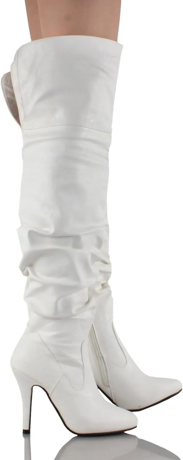Forever Link Womens Focus-33 Vegan Leather Over The Knee Fashion Boots