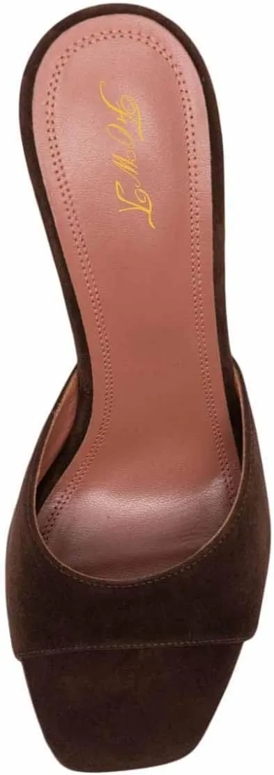 FOWT Women Stylish Peep Toe High Heel Mules Slip on Ladies Party Prom Dance Slide Sandals Size 4-16 US