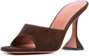 FOWT Women Stylish Peep Toe High Heel Mules Slip on Ladies Party Prom Dance Slide Sandals Size 4-16 US