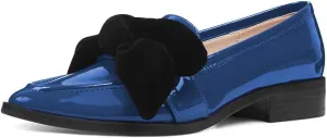 FOWT Women Trendy Bowknots Slip On Flats Loafers Comfort Low Block Heel Pointed Toe Pumps Formal Casual Dressy Shoes Size 4-15 M US