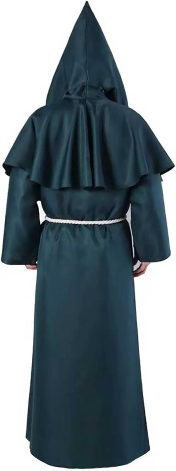 Friar Medieval Cloak Hooded Monk Renaissance Priest Robe Costume Cosplay Outfits Women Mens Halloween Costume Cape