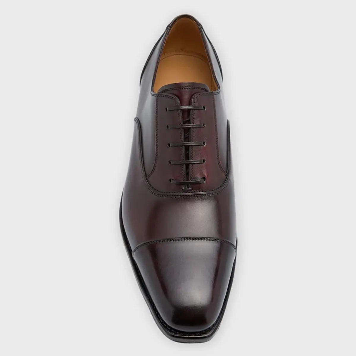 FSJ Men's Oxfords Formal Dress Shoes Square Cap Toe Lace-Up Soft Leather Comfortable Business Derby Shoes Size 4-16 US