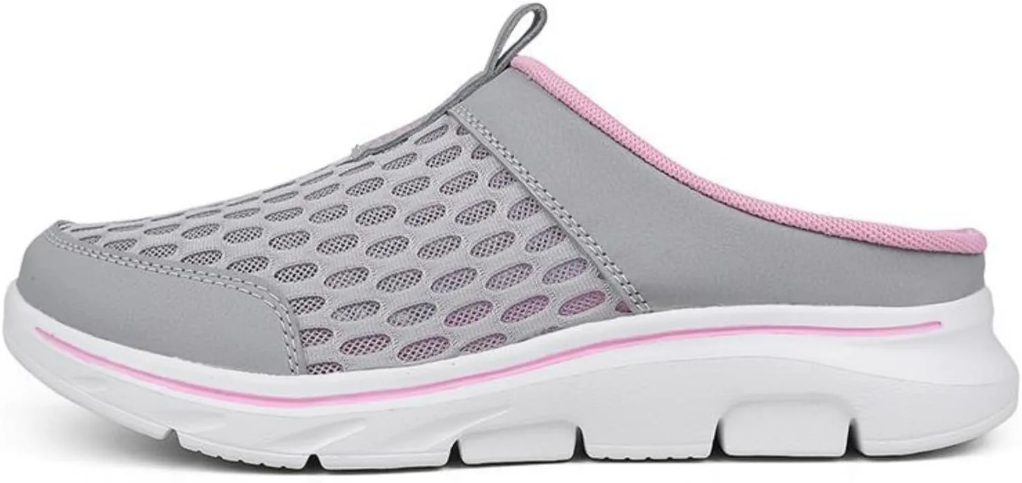 FUNCOS Women's Breathable Mesh Mules Slip-On Summer Shoes for Home Travel Slip-Resistant Sole Comfortable Walking Open Back