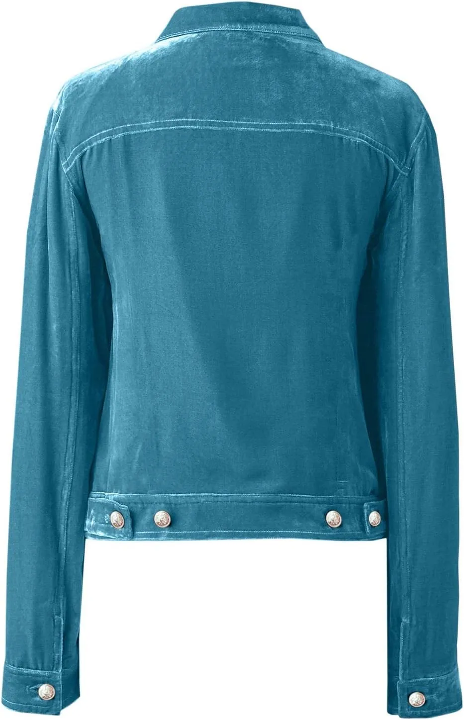 futurino Women's Solid Long Sleeve Velvet Jacket Cardigan Coat with Pocket Coat Future Women's Solid Long Sleeve Velvet