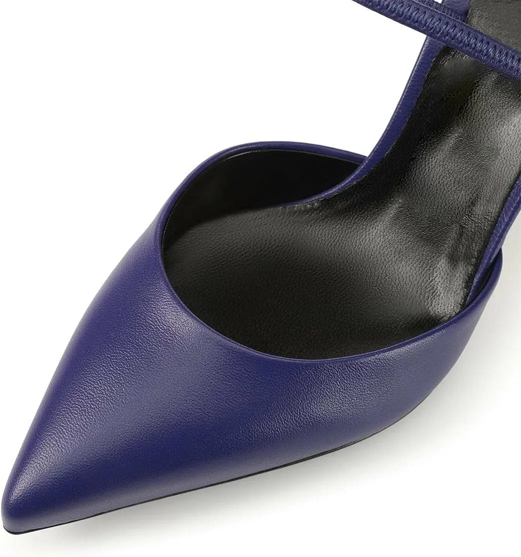 FYS Women Pointed Toe Slip on Mules Sexy Stiletto High Heels Dance Party Club Shoes Size 4-16 US