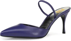 FYS Women Pointed Toe Slip on Mules Sexy Stiletto High Heels Dance Party Club Shoes Size 4-16 US