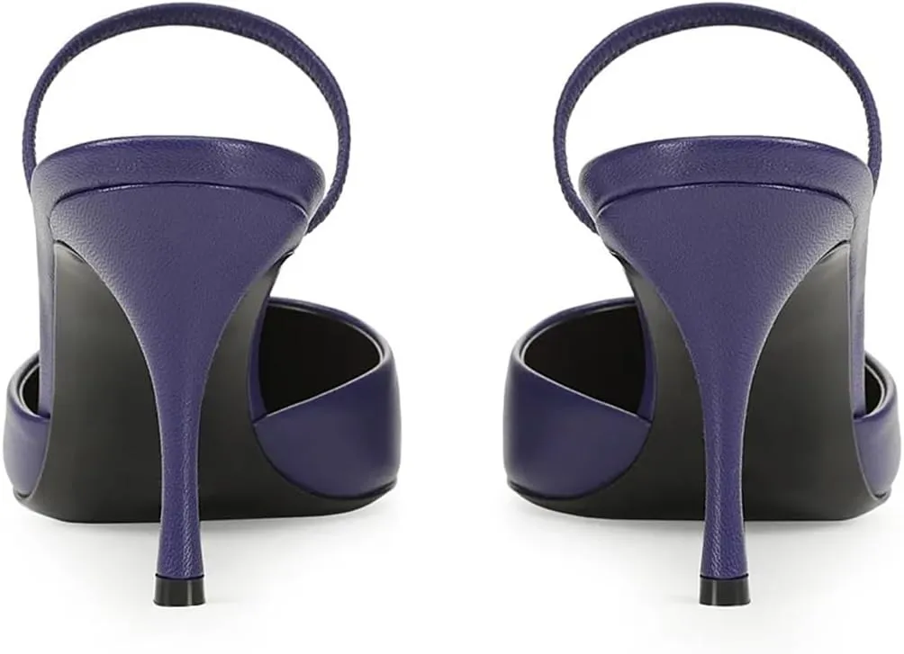 FYS Women Pointed Toe Slip on Mules Sexy Stiletto High Heels Dance Party Club Shoes Size 4-16 US