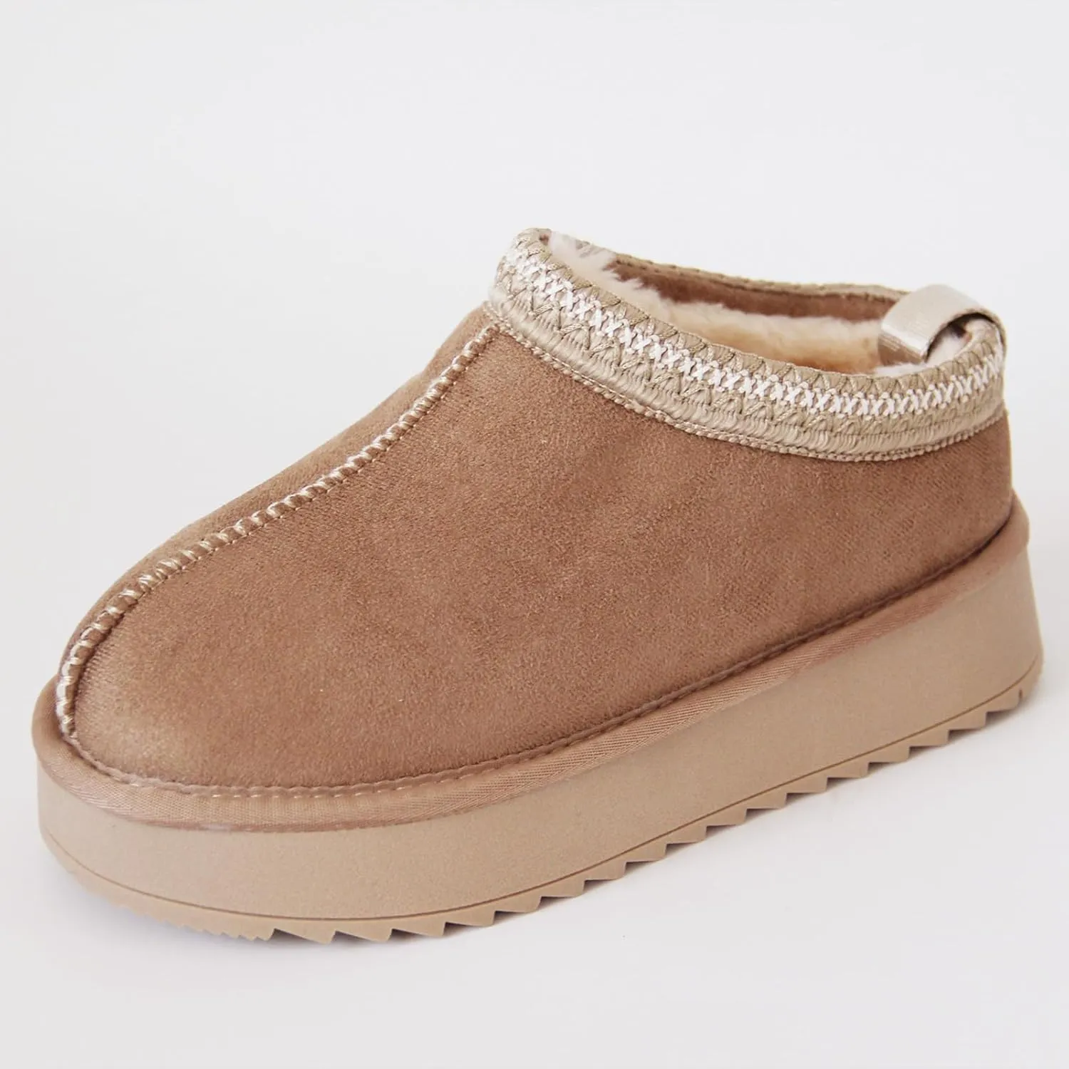 Gegefur Women's Snow Boots Platform Boot Fur Lined Slip On Short Boots