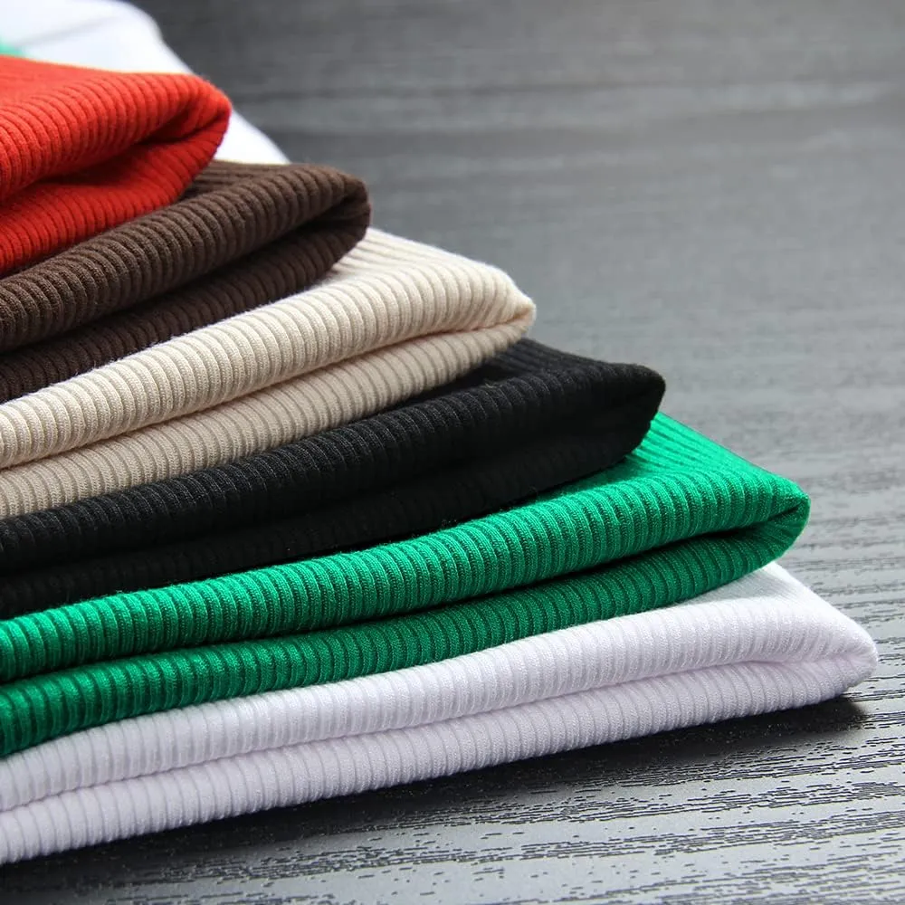 GEMBERA Womens Ribbed Long Sleeve Crewneck Casual Slim Basic Shirts Fitted Knit Tops