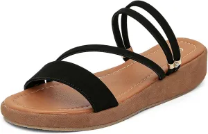 getmorebeauty Women's Platform Sandals Wedge Slingback Low Heels Sandals Slip on Slide Sandals For Women Open Toe Beach Shoes