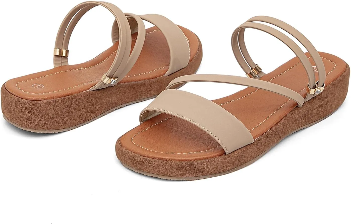getmorebeauty Women's Platform Sandals Wedge Slingback Low Heels Sandals Slip on Slide Sandals For Women Open Toe Beach Shoes