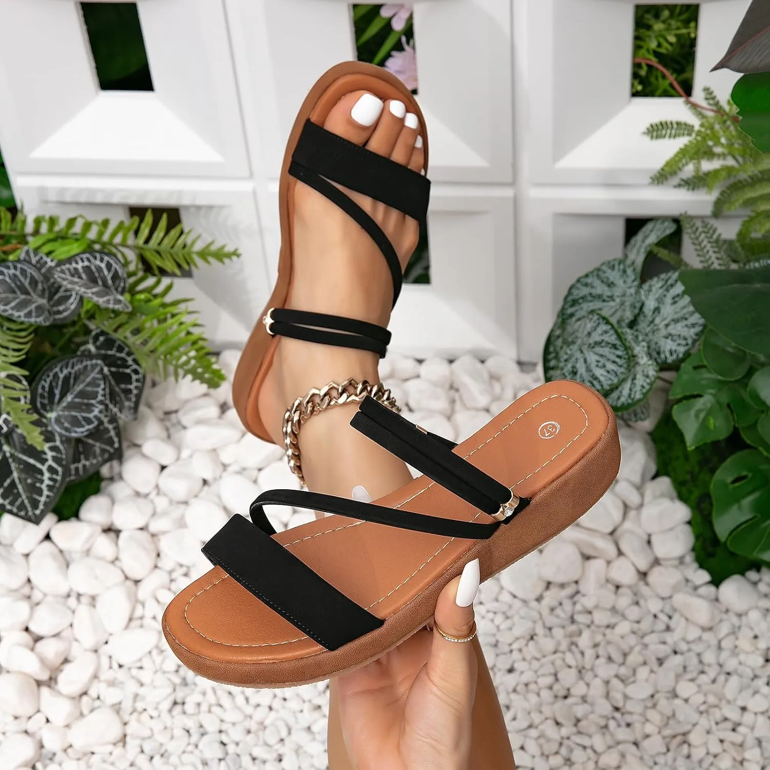 getmorebeauty Women's Platform Sandals Wedge Slingback Low Heels Sandals Slip on Slide Sandals For Women Open Toe Beach Shoes