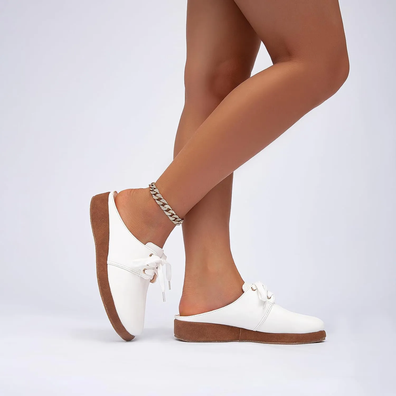 getmorebeauty Women's Slip On Mules Sandals Closed Toe Backless Low Wedge Slides Clogs Sandals Walking Shoes