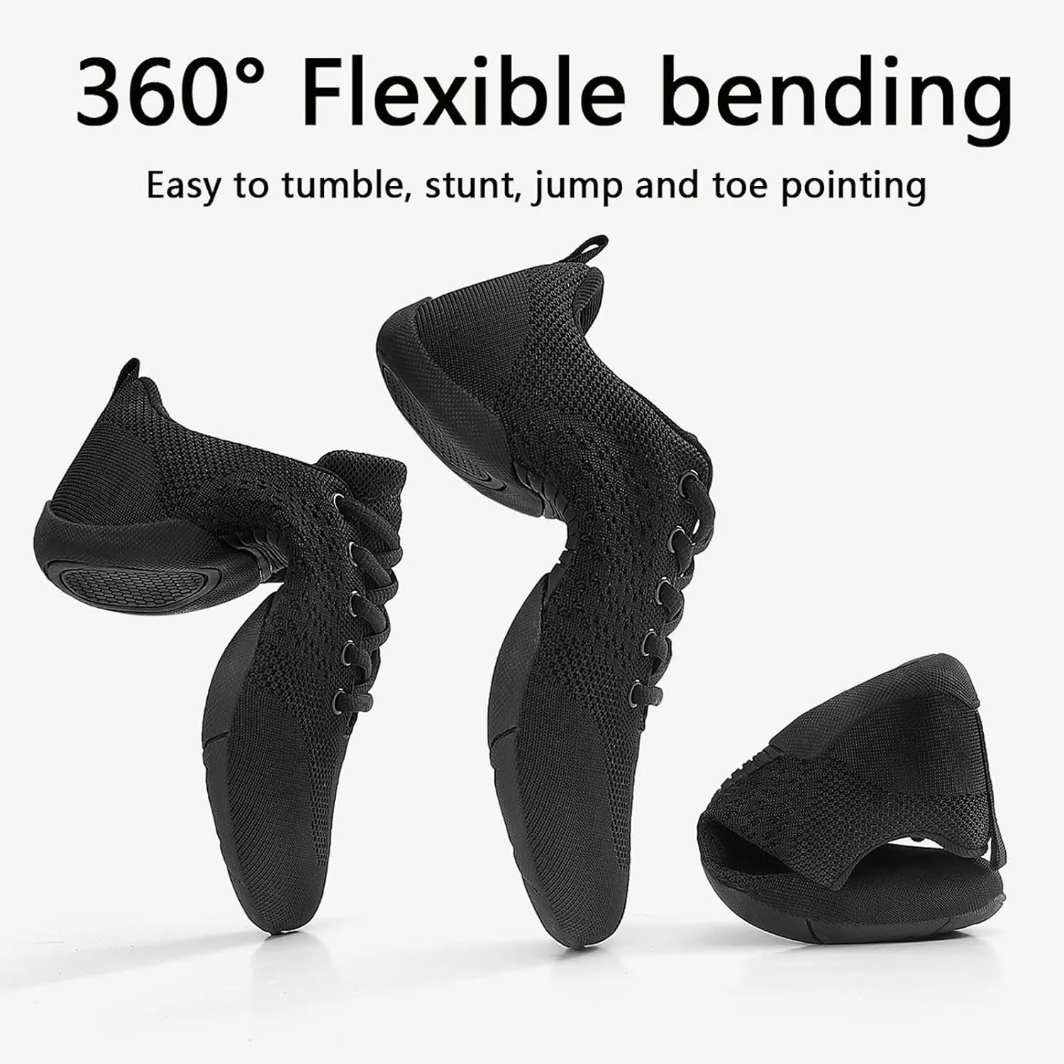Girls' Black/White Cheer Shoes - Breathable, Lightweight, Casual Athletic Sneakers for Girls' Gymnastics & Cheerleading
