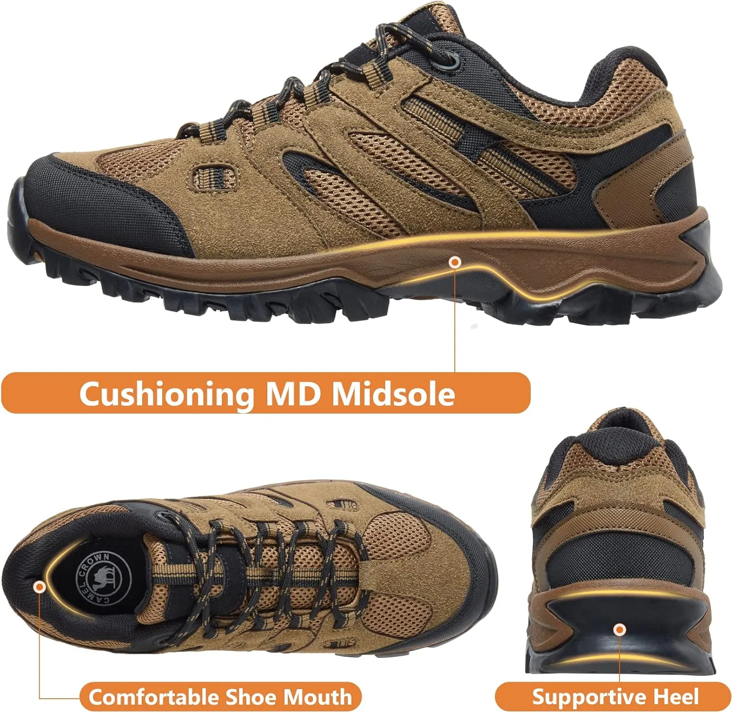 GOLDEN CAMEL Men's Hiking Shoes Lightweight Trekking Shoes Non-Slip Breathable Outdoor Sneakers for Trail Running Walking