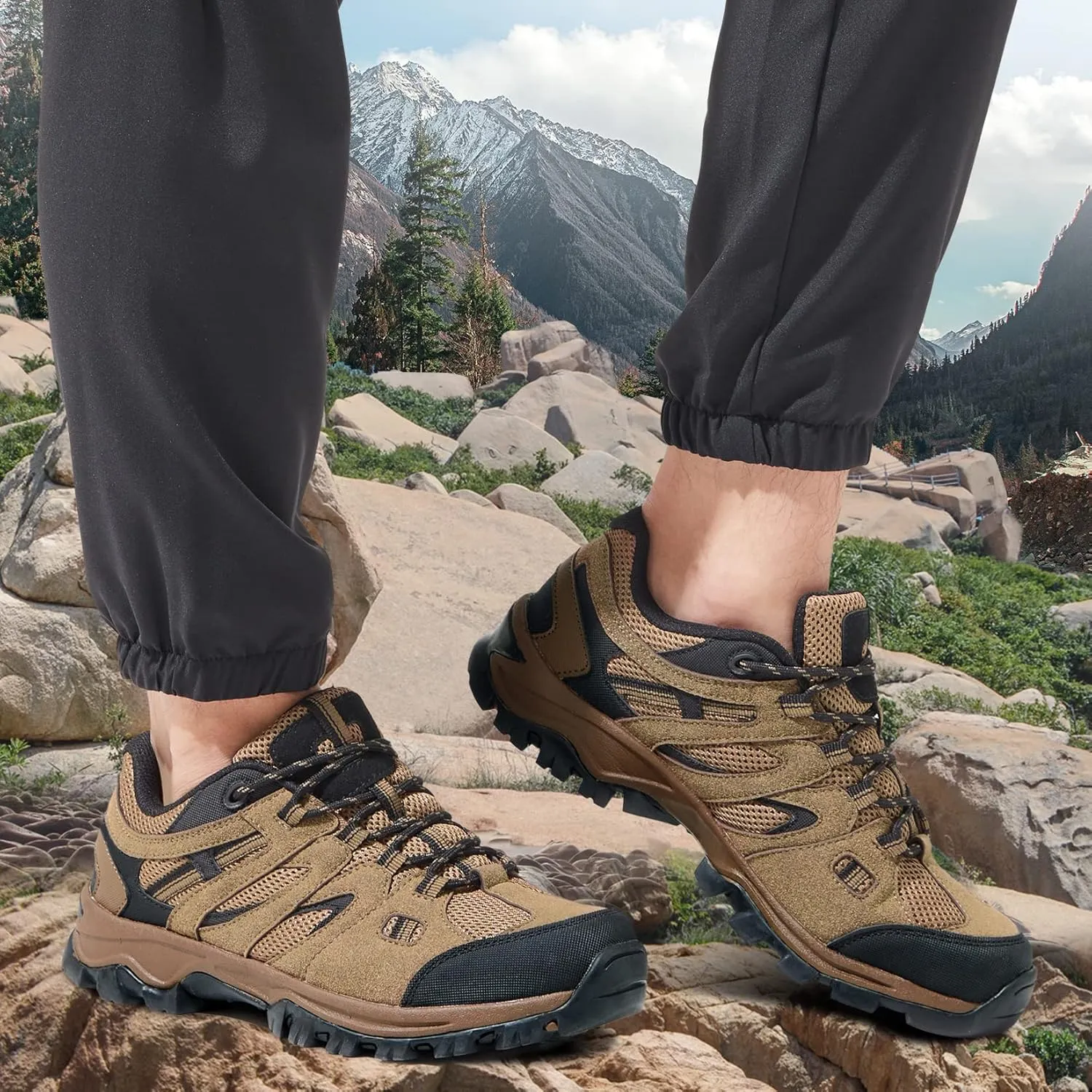 GOLDEN CAMEL Men's Hiking Shoes Lightweight Trekking Shoes Non-Slip Breathable Outdoor Sneakers for Trail Running Walking