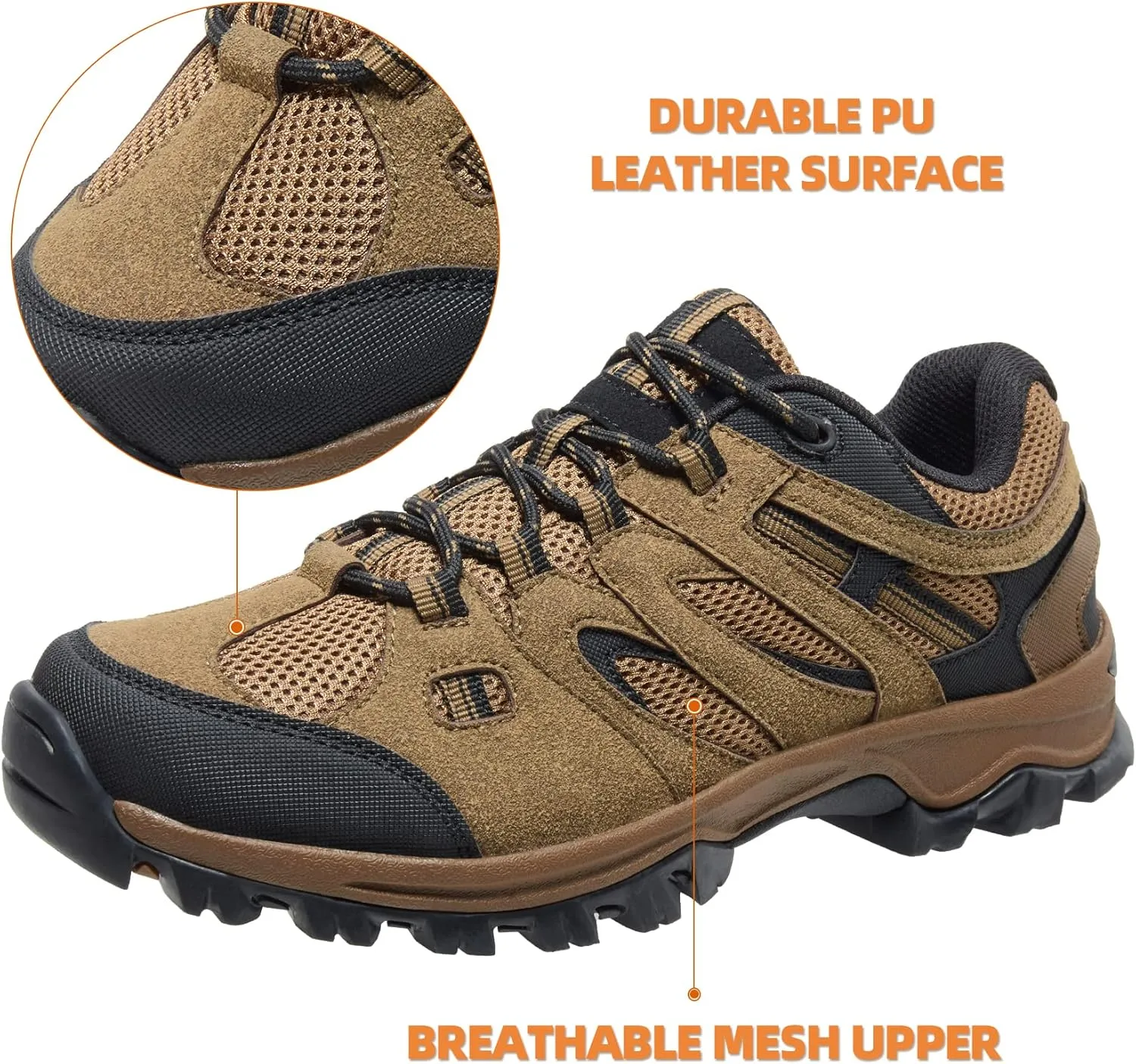 GOLDEN CAMEL Men's Hiking Shoes Lightweight Trekking Shoes Non-Slip Breathable Outdoor Sneakers for Trail Running Walking