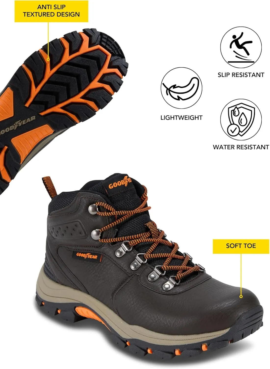 Goodyear Mens Ontario Work Boot – Rugged & Durable Lace-Up Boots for Work & Hiking