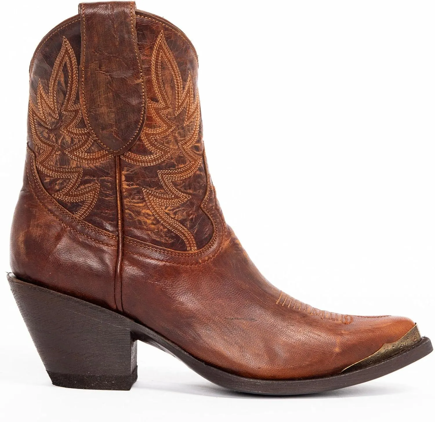 GORBINETI Women's Ankle Cowgirl Boots Pull on Suede Cowboy Boots Chunky Block Heel Western Boots Mid Calf Sky Blue Cowboy Boots US 5-14