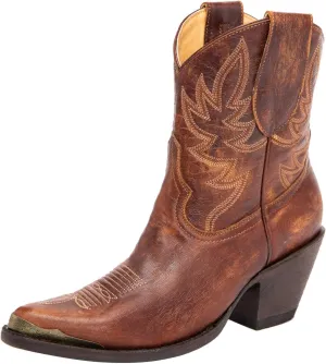 GORBINETI Women's Ankle Cowgirl Boots Pull on Suede Cowboy Boots Chunky Block Heel Western Boots Mid Calf Sky Blue Cowboy Boots US 5-14