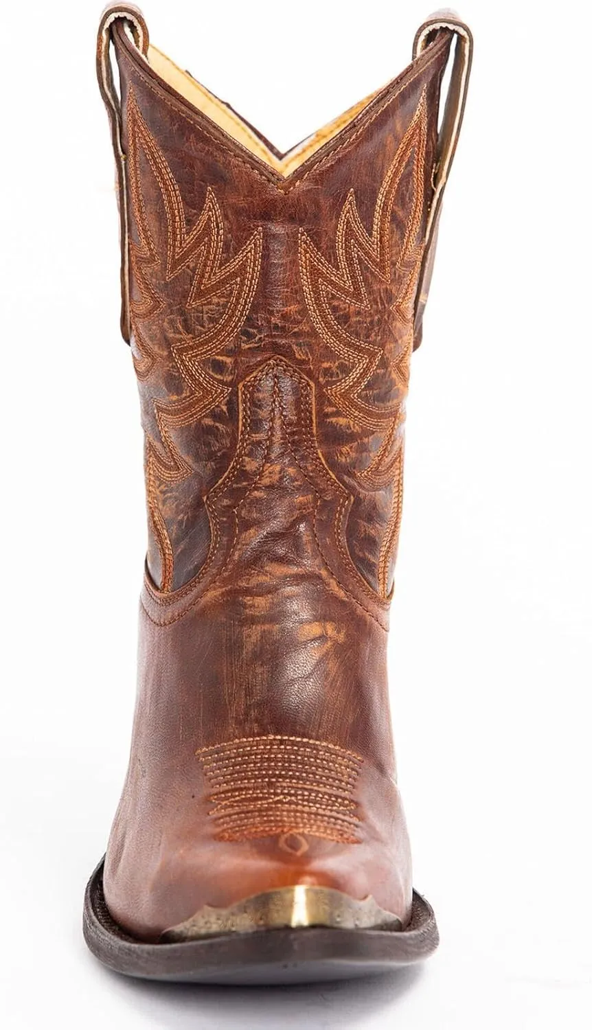 GORBINETI Women's Ankle Cowgirl Boots Pull on Suede Cowboy Boots Chunky Block Heel Western Boots Mid Calf Sky Blue Cowboy Boots US 5-14