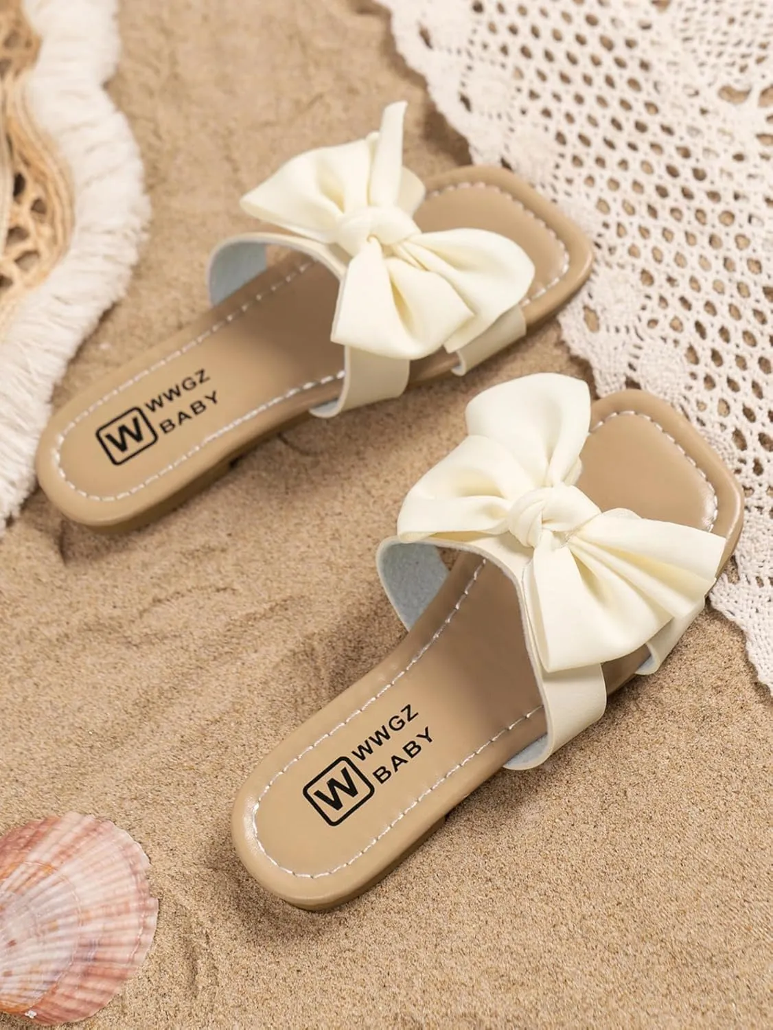 GORGLITTER Girl's Sandals Bow Knot Open Toe Summer Dressy Summer Shoes Flat Sandals
