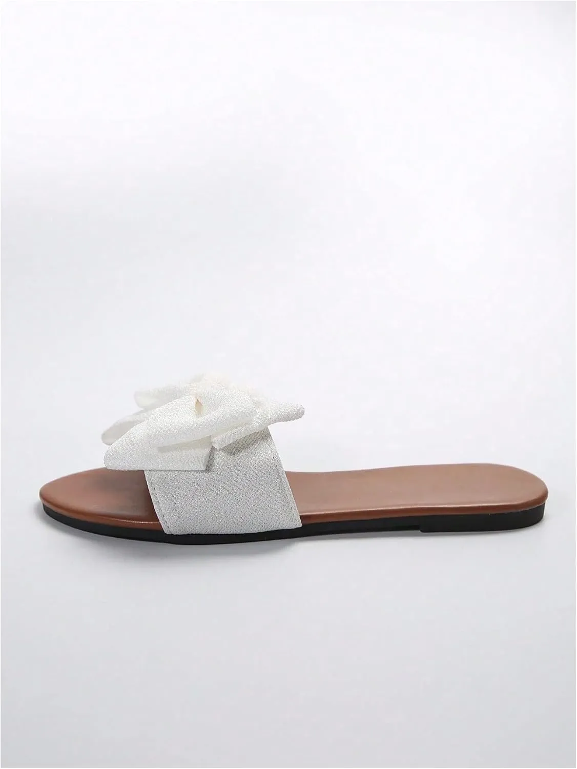 GORGLITTER Women's Bow Sandals Square Open Toe Slip on Dressy Summer Sandals