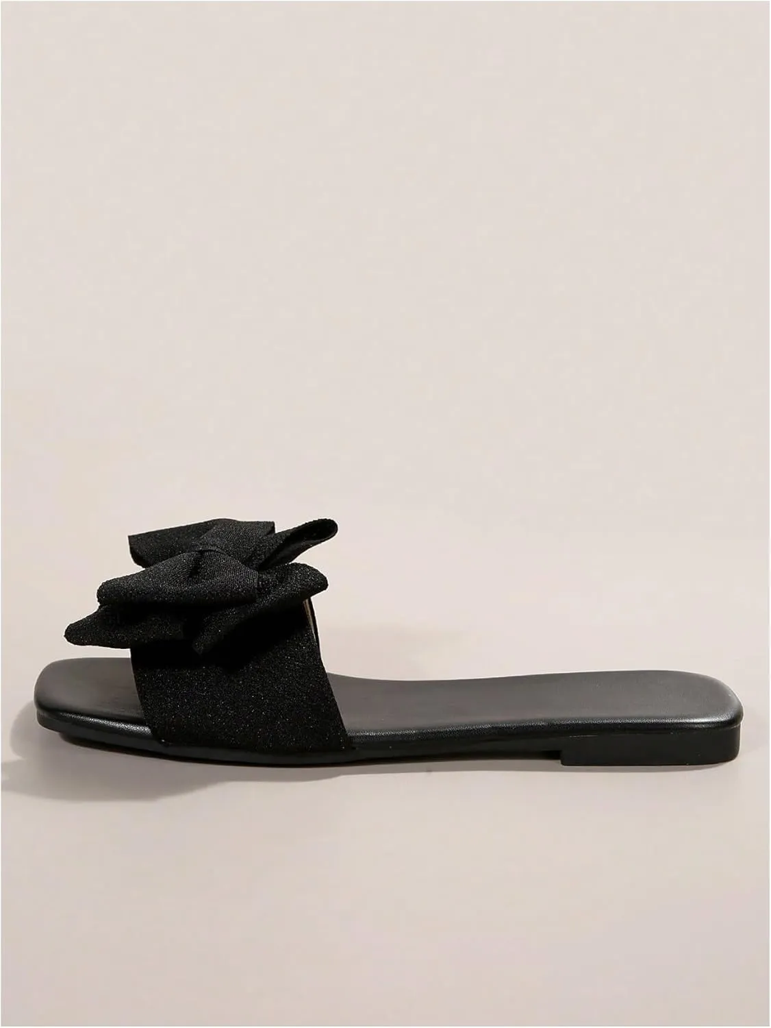 GORGLITTER Women's Bow Sandals Square Open Toe Slip on Dressy Summer Sandals