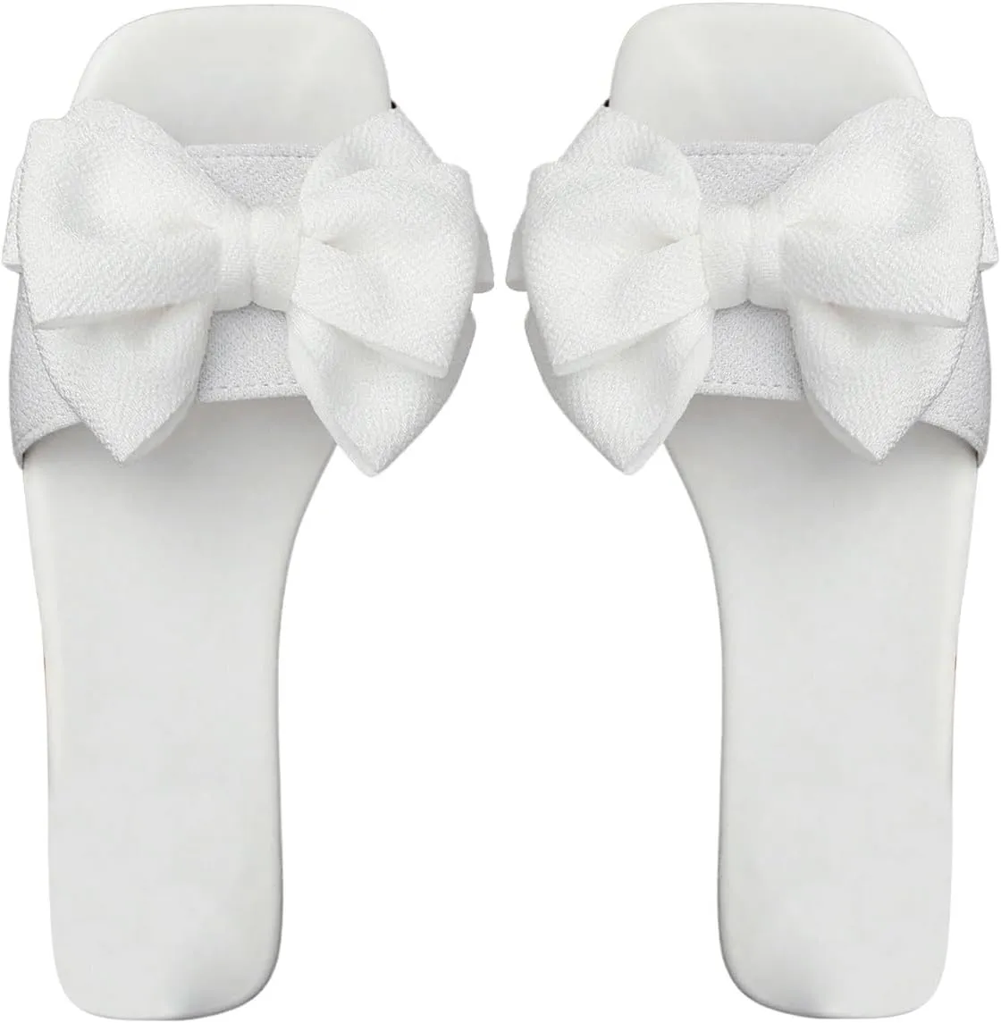 GORGLITTER Women's Bow Sandals Square Open Toe Slip on Dressy Summer Sandals
