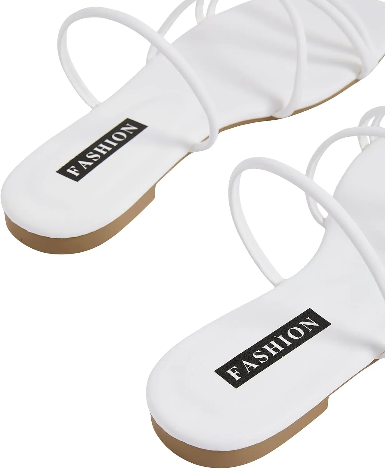 GORGLITTER Women's Strappy Sandals Criss Cross Flat Dress Open Toe Beach Slide Sandal