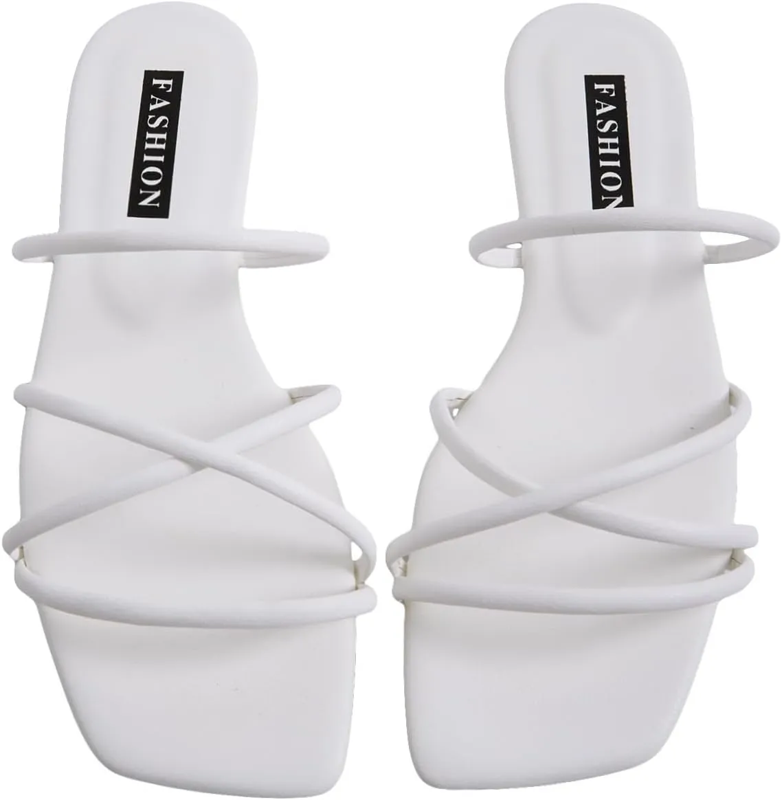 GORGLITTER Women's Strappy Sandals Criss Cross Flat Dress Open Toe Beach Slide Sandal