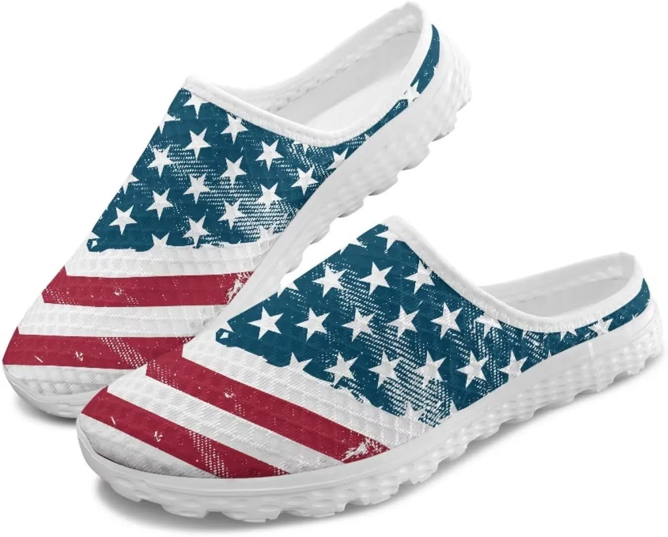 GOSTONG Mules for Women Slip-On Lightweight Open Back Casual Slippers Mesh Breathable Non Slip Walking Shoes for Home Work Size 6-13.5
