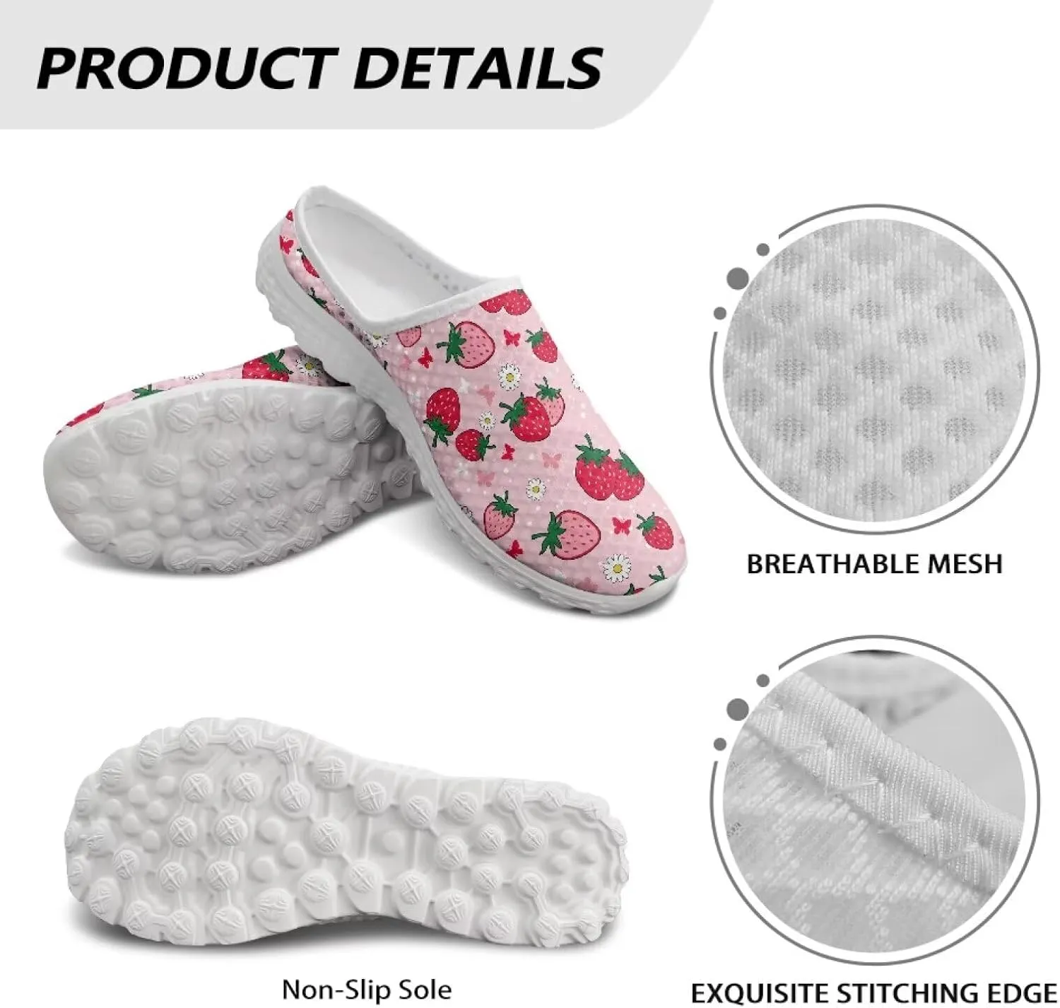 GOSTONG Mules for Women Slip-On Lightweight Open Back Casual Slippers Mesh Breathable Non Slip Walking Shoes for Home Work Size 6-13.5