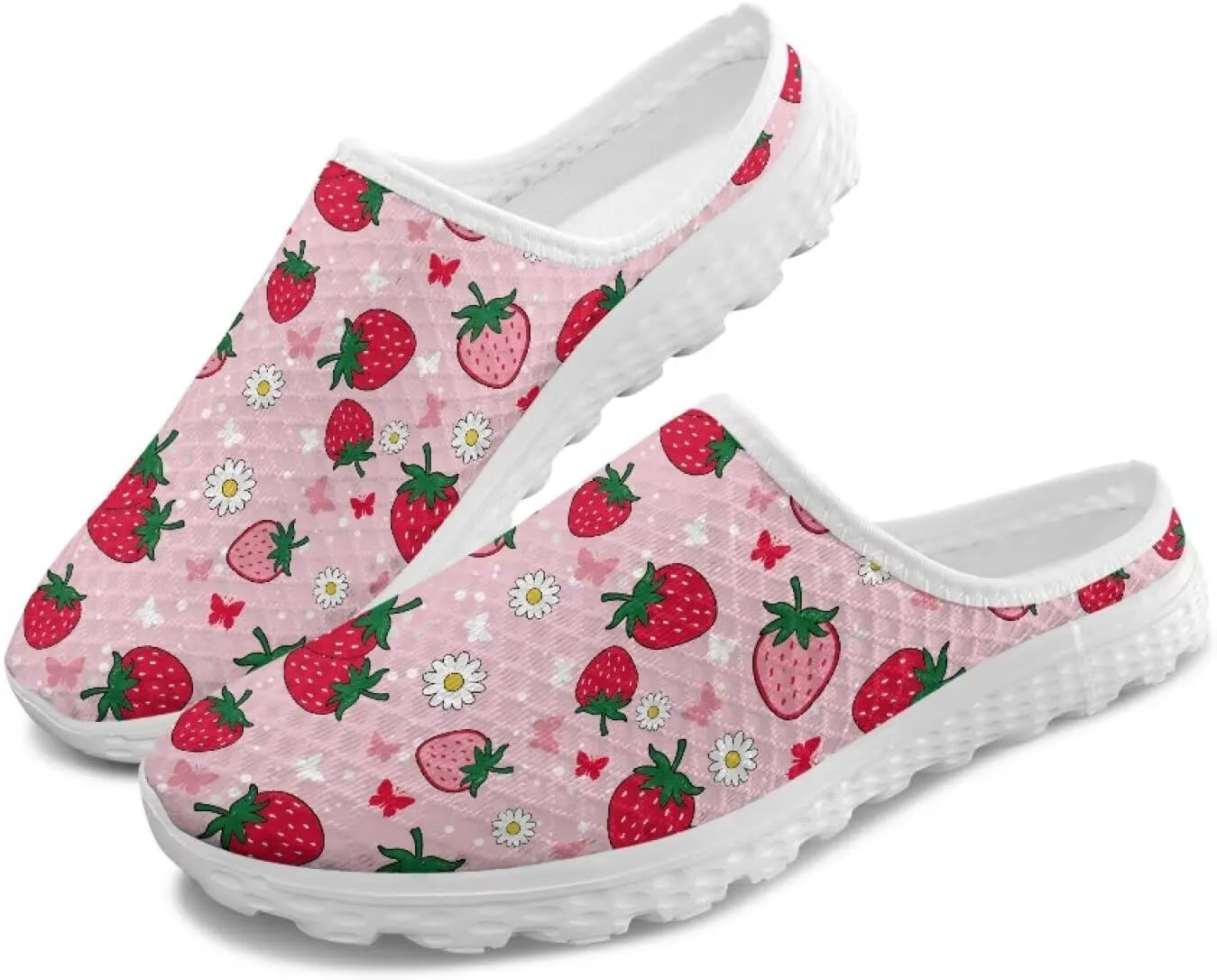 GOSTONG Mules for Women Slip-On Lightweight Open Back Casual Slippers Mesh Breathable Non Slip Walking Shoes for Home Work Size 6-13.5