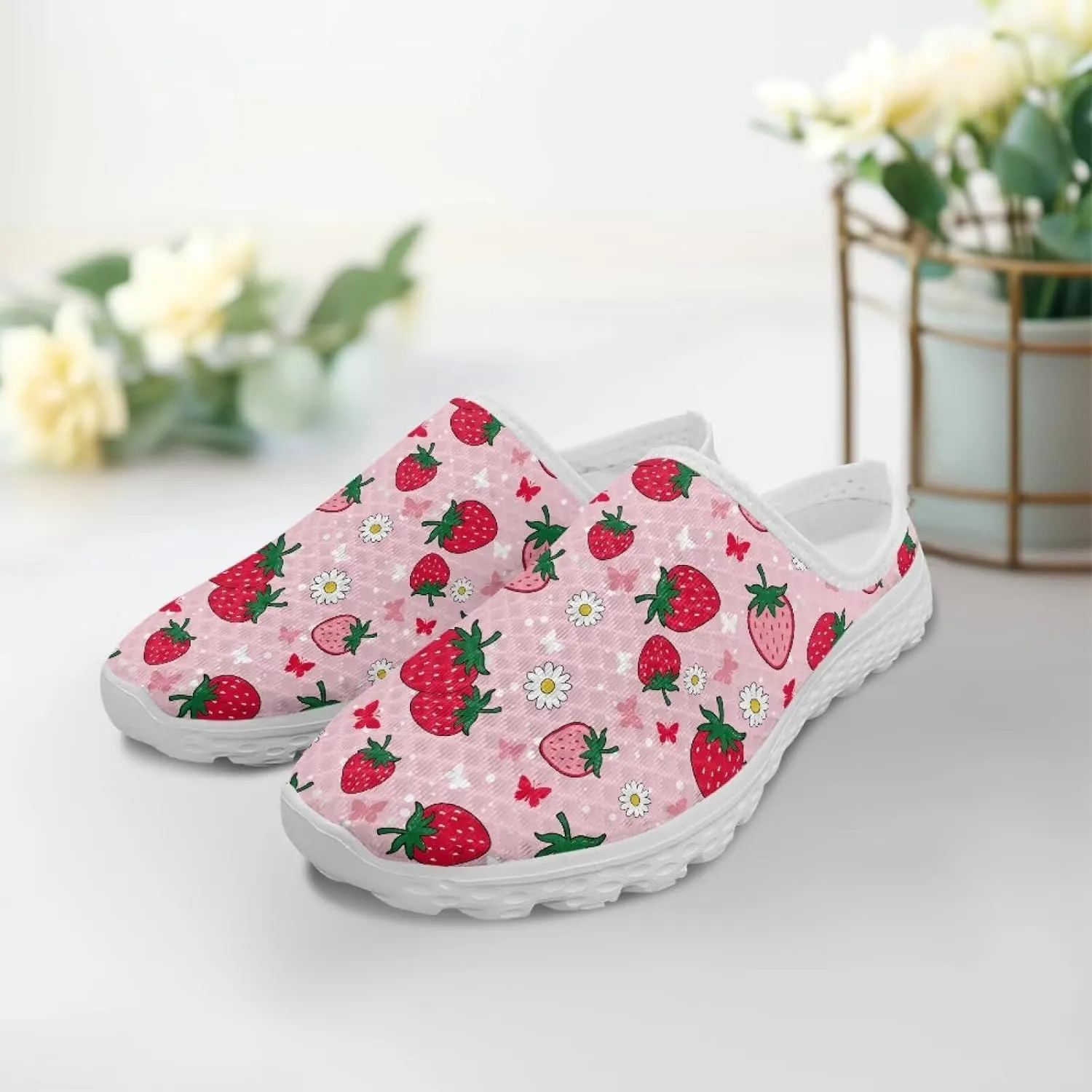 GOSTONG Mules for Women Slip-On Lightweight Open Back Casual Slippers Mesh Breathable Non Slip Walking Shoes for Home Work Size 6-13.5