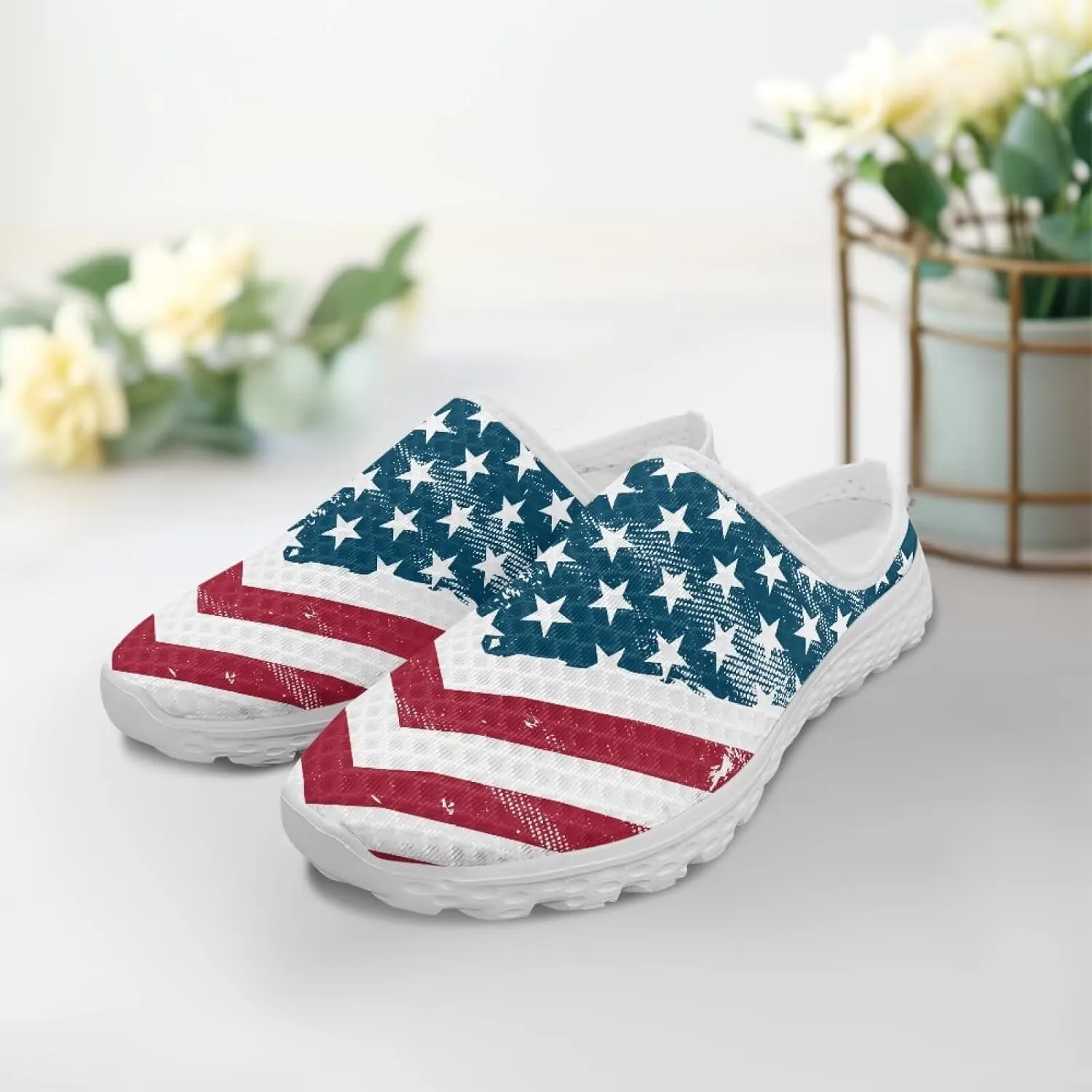 GOSTONG Mules for Women Slip-On Lightweight Open Back Casual Slippers Mesh Breathable Non Slip Walking Shoes for Home Work Size 6-13.5