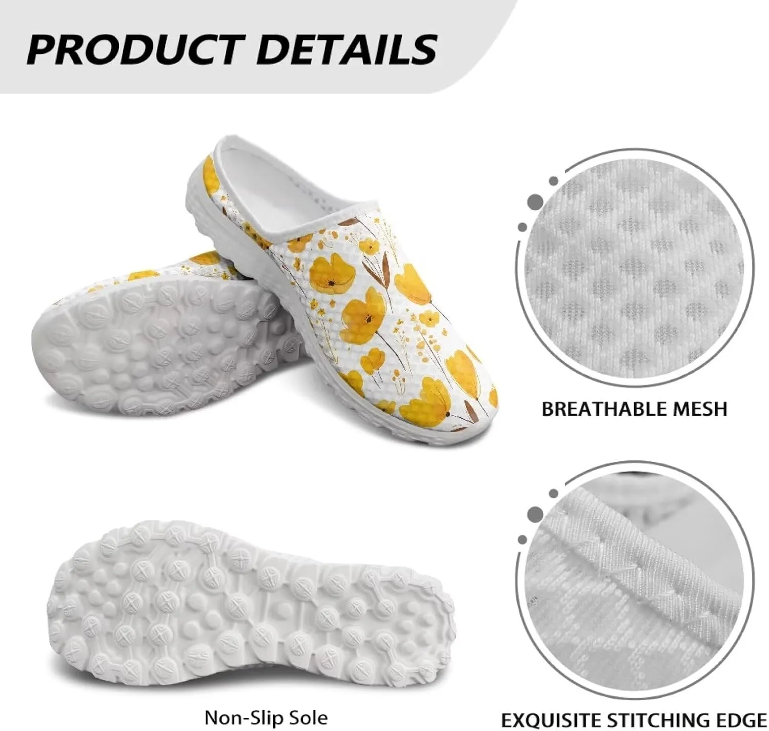 GOSTONG Slip-On Mules & Clogs for Women Light Open Back Shoes Comfort Walking Shoes Breathable Non Slip House Slippers Size 6-13.5