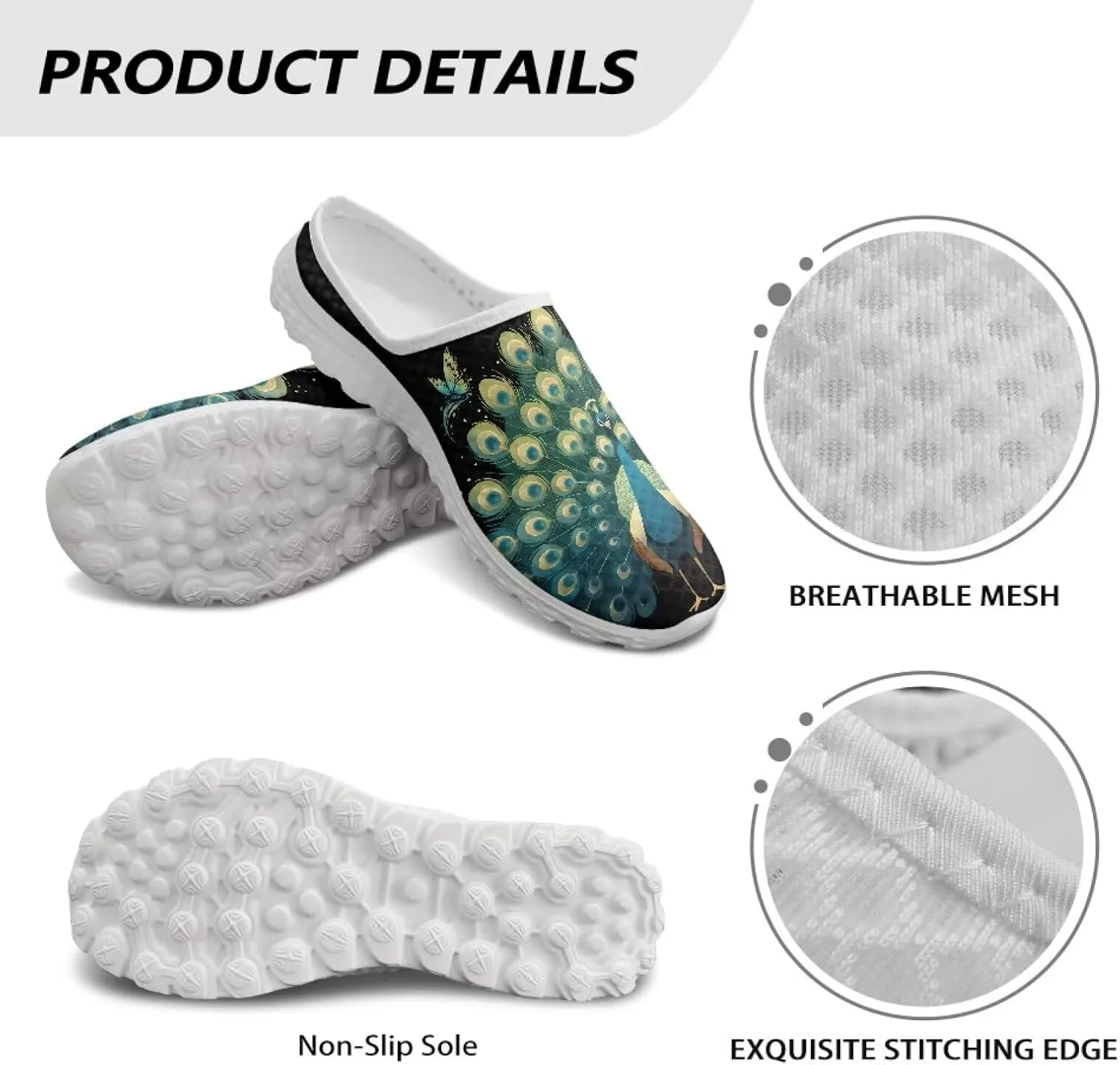 GOSTONG Slip-On Mules & Clogs for Women Light Open Back Shoes Comfort Walking Shoes Breathable Non Slip House Slippers Size 6-13.5