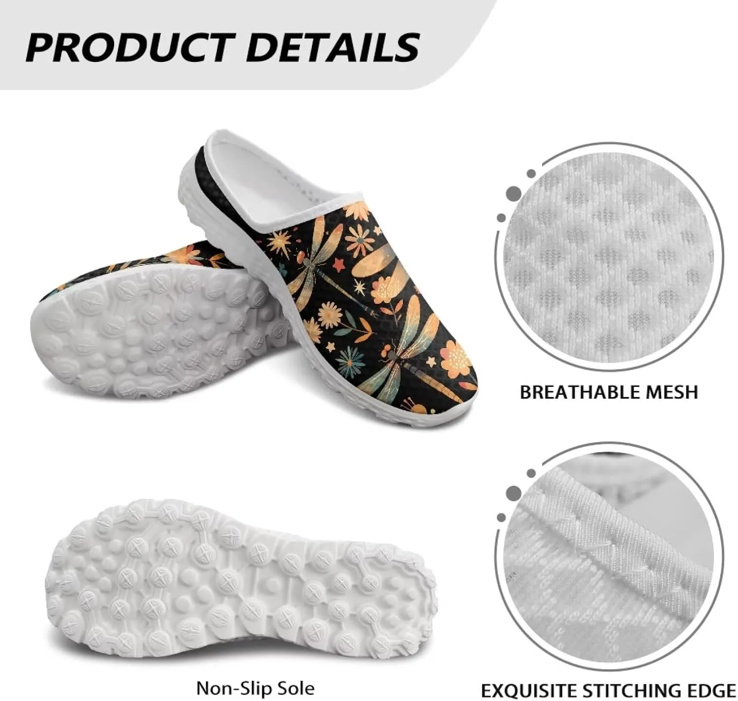 GOSTONG Slip-On Mules & Clogs for Women Light Open Back Shoes Comfort Walking Shoes Breathable Non Slip House Slippers Size 6-13.5
