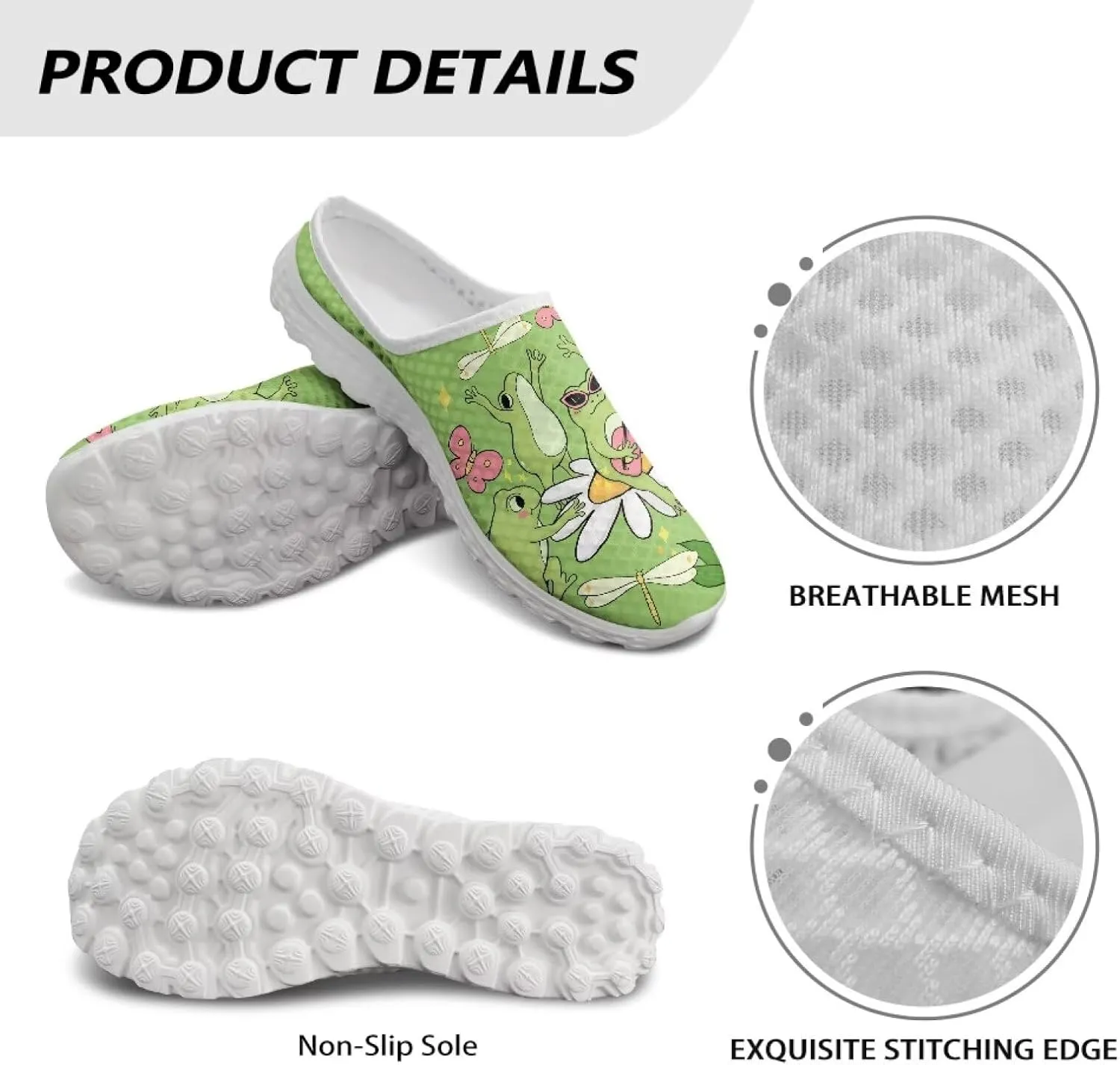GOSTONG Womens Garden Clogs Shoes Slip-On Backless Mules Mesh Breathable Casual Home Slippers Non Slip Walking Shoes Size 6-13.5