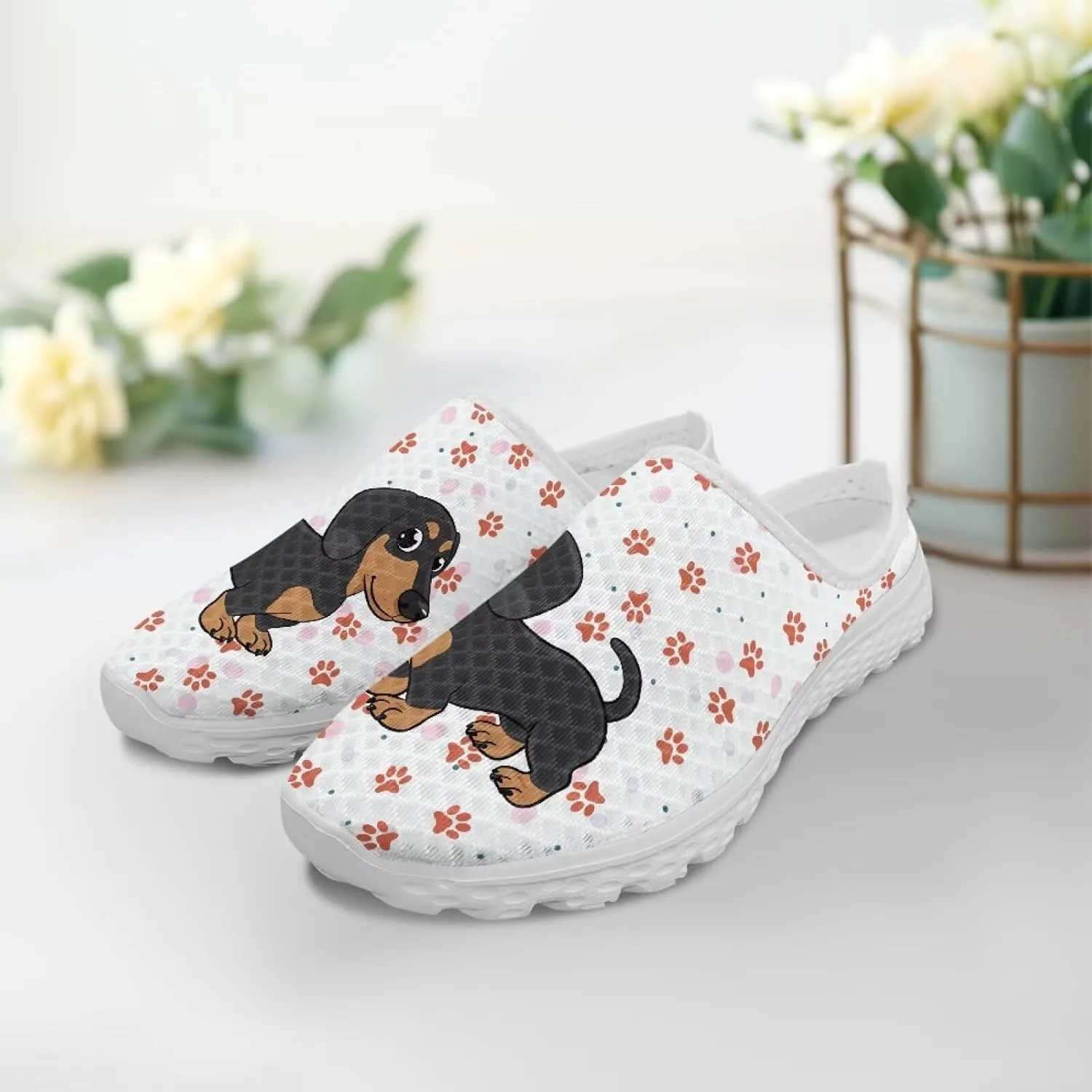 GOSTONG Womens Garden Clogs Shoes Slip-On Backless Mules Mesh Breathable Casual Home Slippers Non Slip Walking Shoes Size 6-13.5