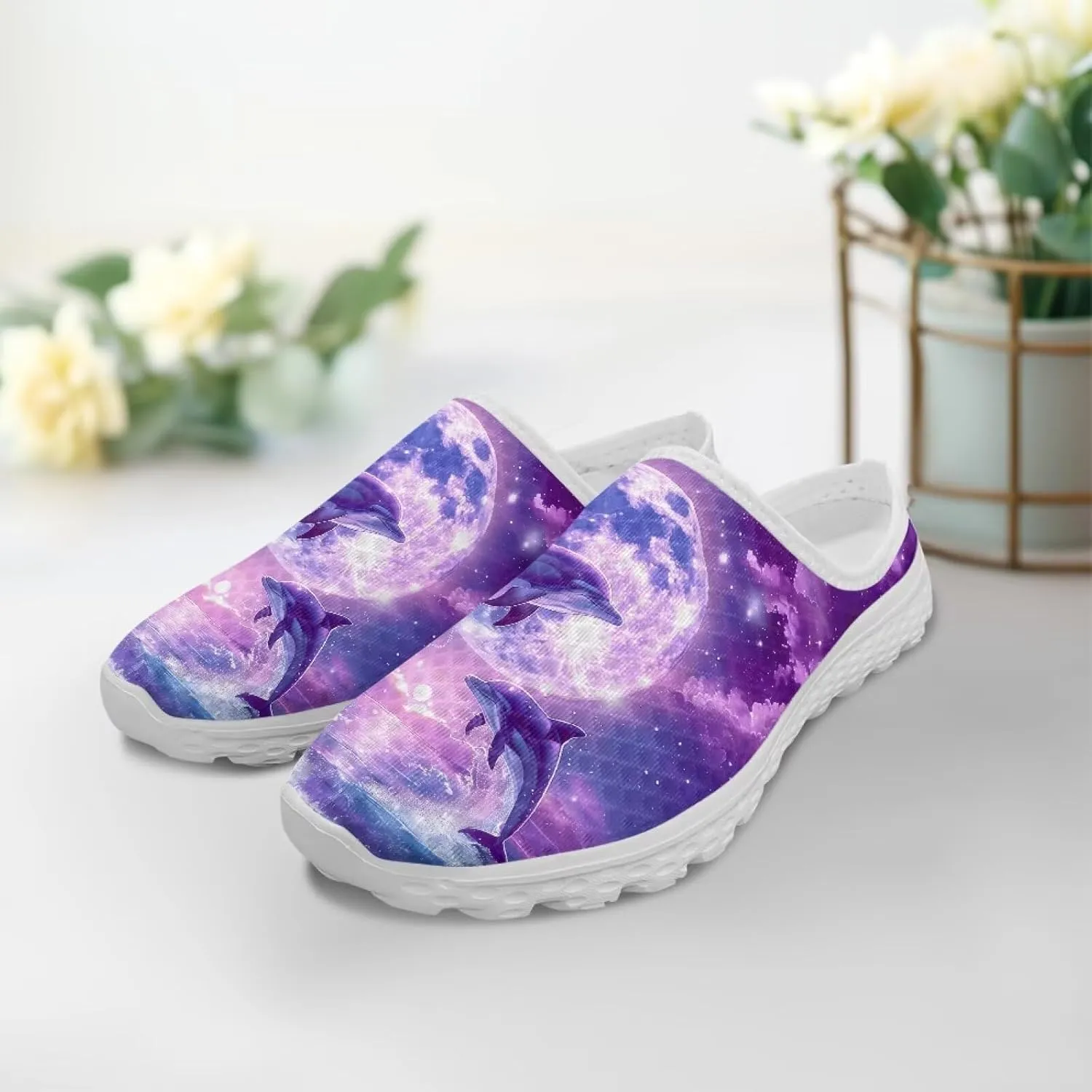 GOSTONG Womens Garden Clogs Shoes Slip-On Backless Mules Mesh Breathable Casual Home Slippers Non Slip Walking Shoes Size 6-13.5
