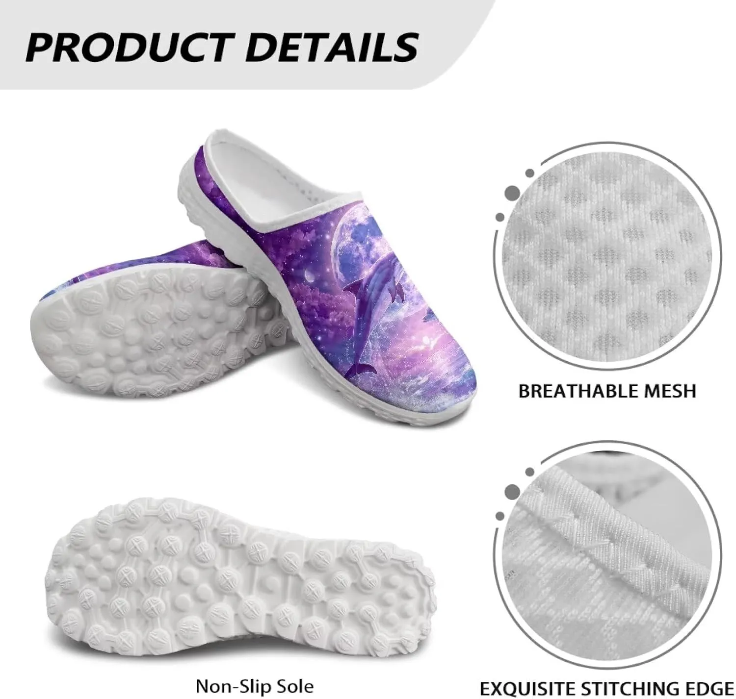 GOSTONG Womens Garden Clogs Shoes Slip-On Backless Mules Mesh Breathable Casual Home Slippers Non Slip Walking Shoes Size 6-13.5