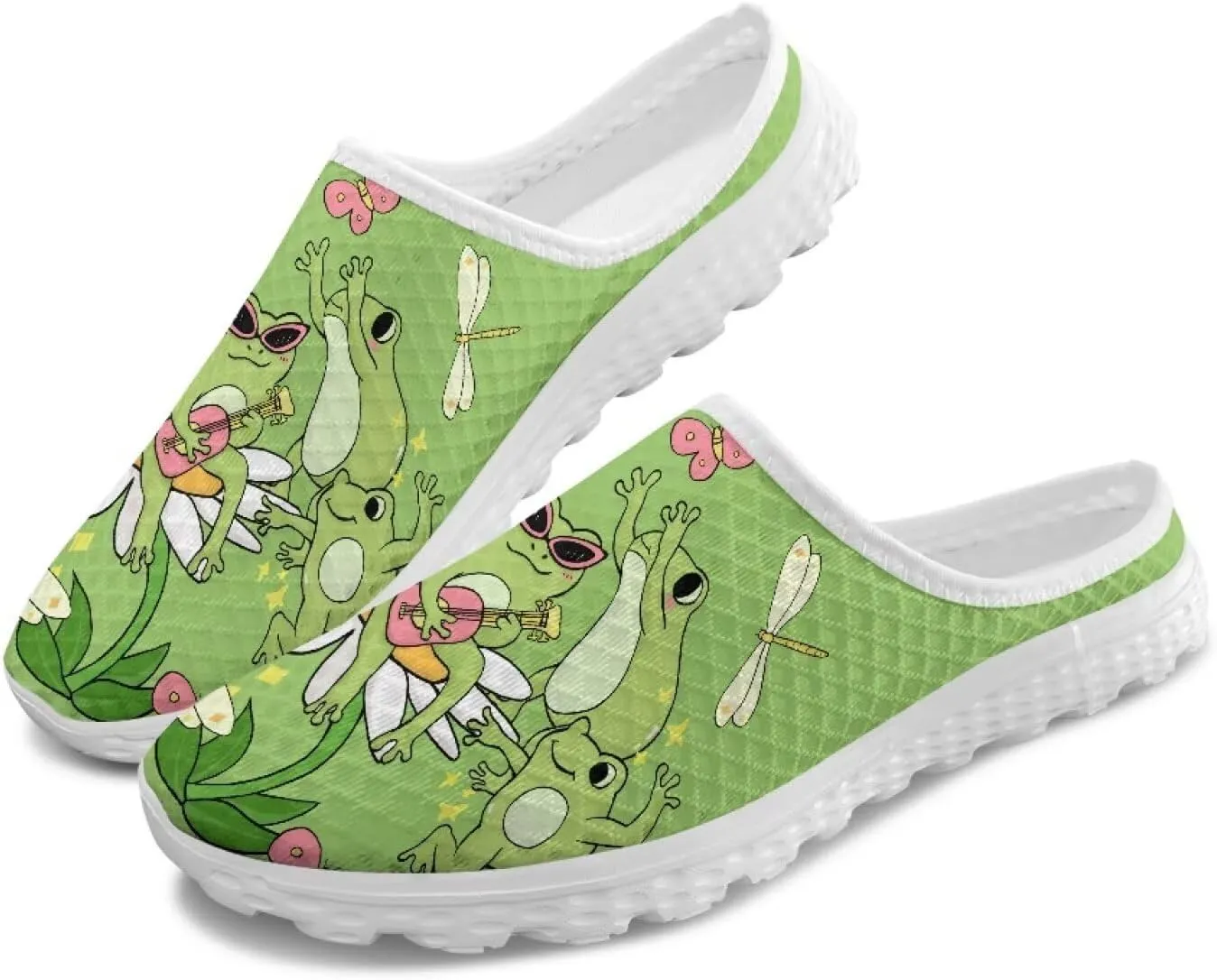 GOSTONG Womens Garden Clogs Shoes Slip-On Backless Mules Mesh Breathable Casual Home Slippers Non Slip Walking Shoes Size 6-13.5