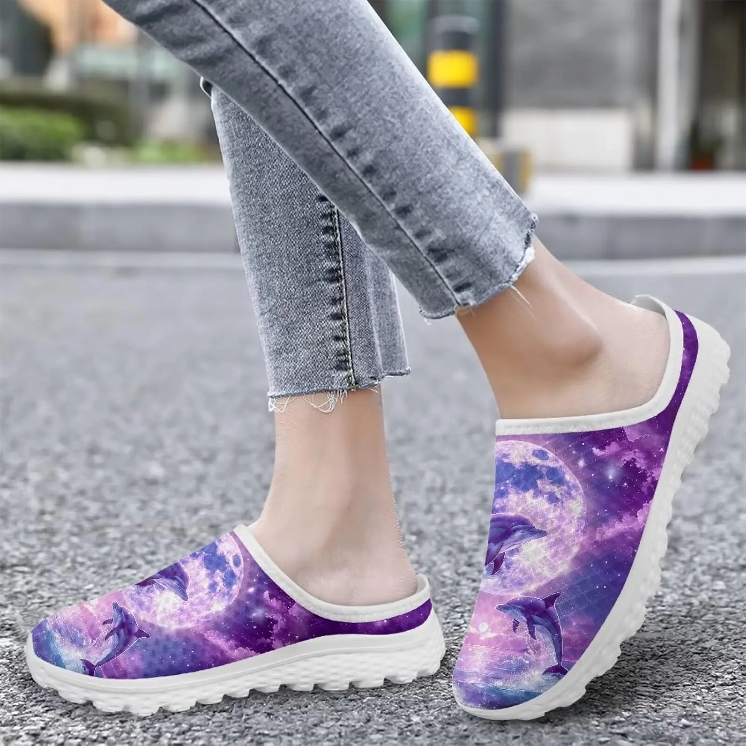 GOSTONG Womens Garden Clogs Shoes Slip-On Backless Mules Mesh Breathable Casual Home Slippers Non Slip Walking Shoes Size 6-13.5