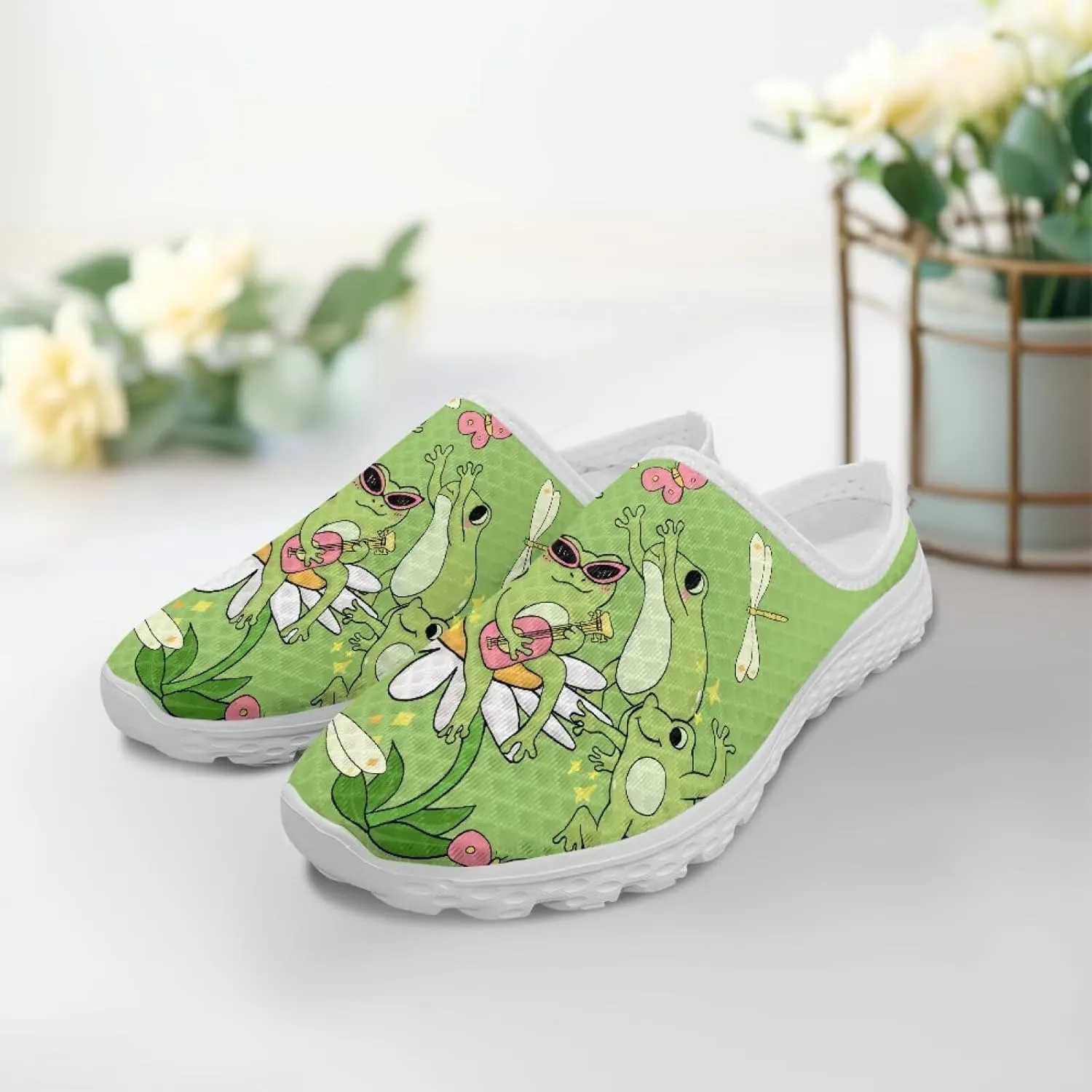 GOSTONG Womens Garden Clogs Shoes Slip-On Backless Mules Mesh Breathable Casual Home Slippers Non Slip Walking Shoes Size 6-13.5
