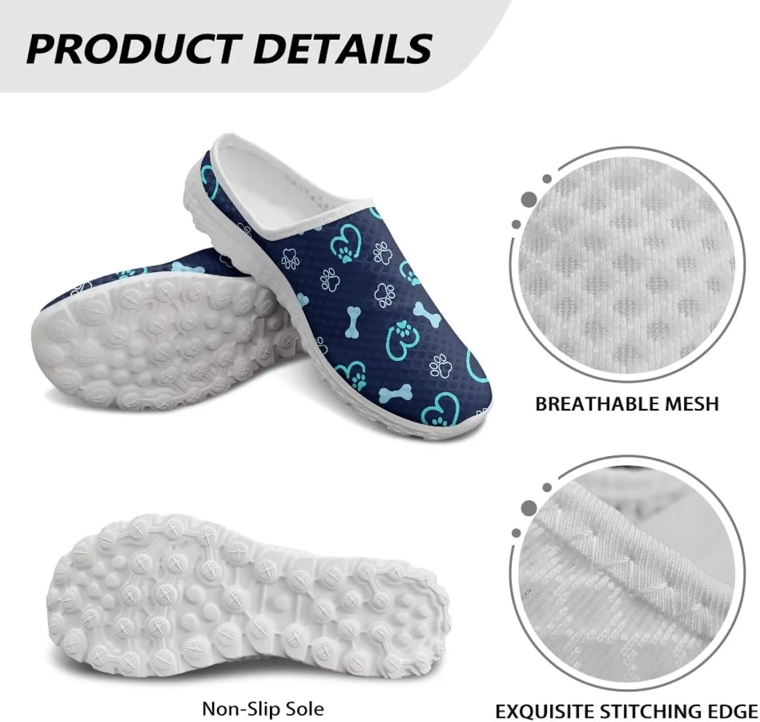 GOSTONG Womens Slip On Clogs Shoes Mesh Breathable Mules Garden Shoe Non Slip Open Back Casual Home Slippers Size 6-13.5