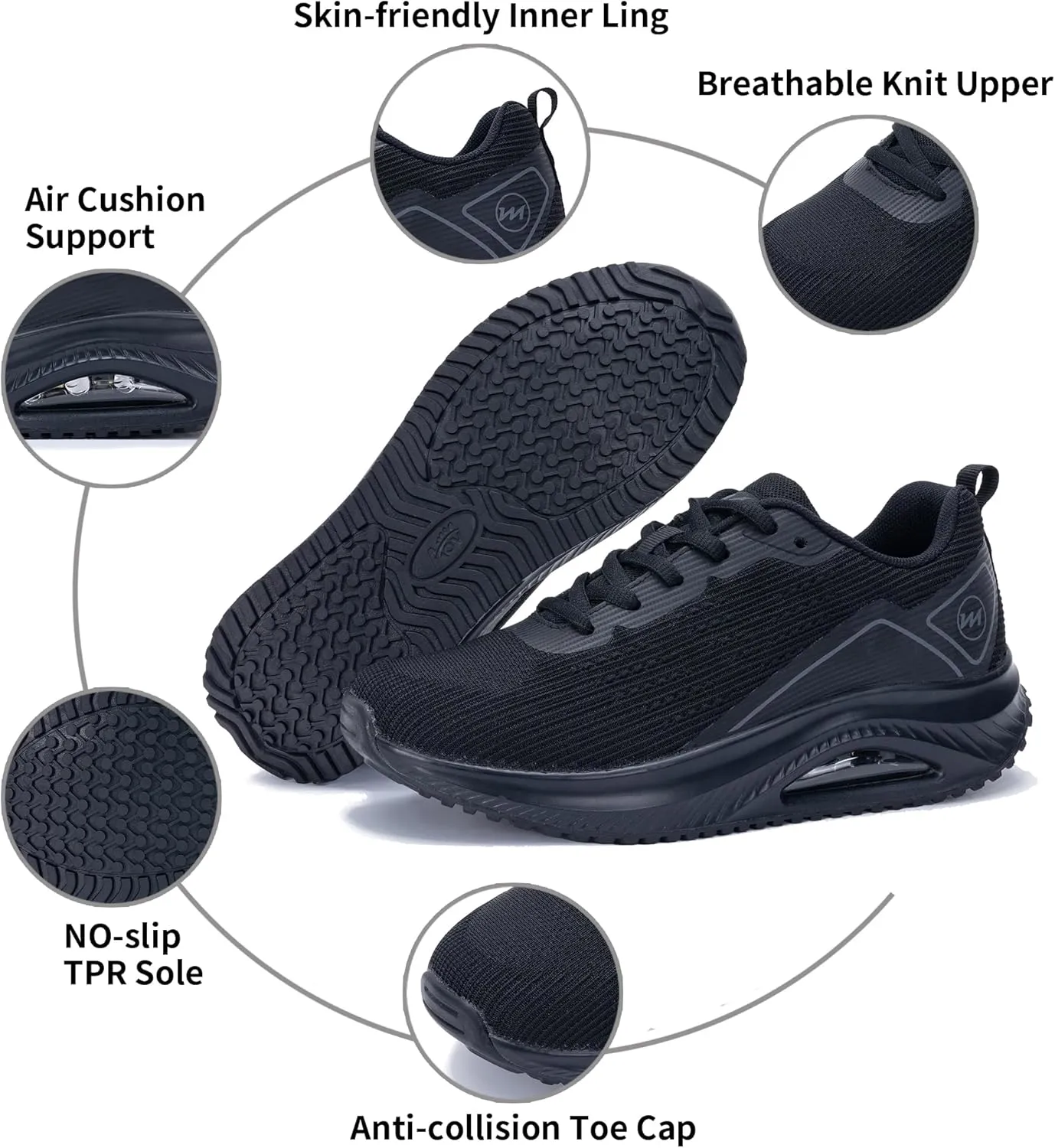 Gyeice Women's Walking Shoes Arch Support Orthotic Breathable Tennis Sneakers for Plantar Fasciitis Pain Relief US 5.5-11