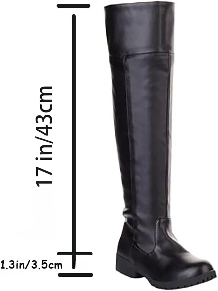 Han shan Cosplay Boots Shoes Unisex Knee High Riding Boots Leather Tall Boots