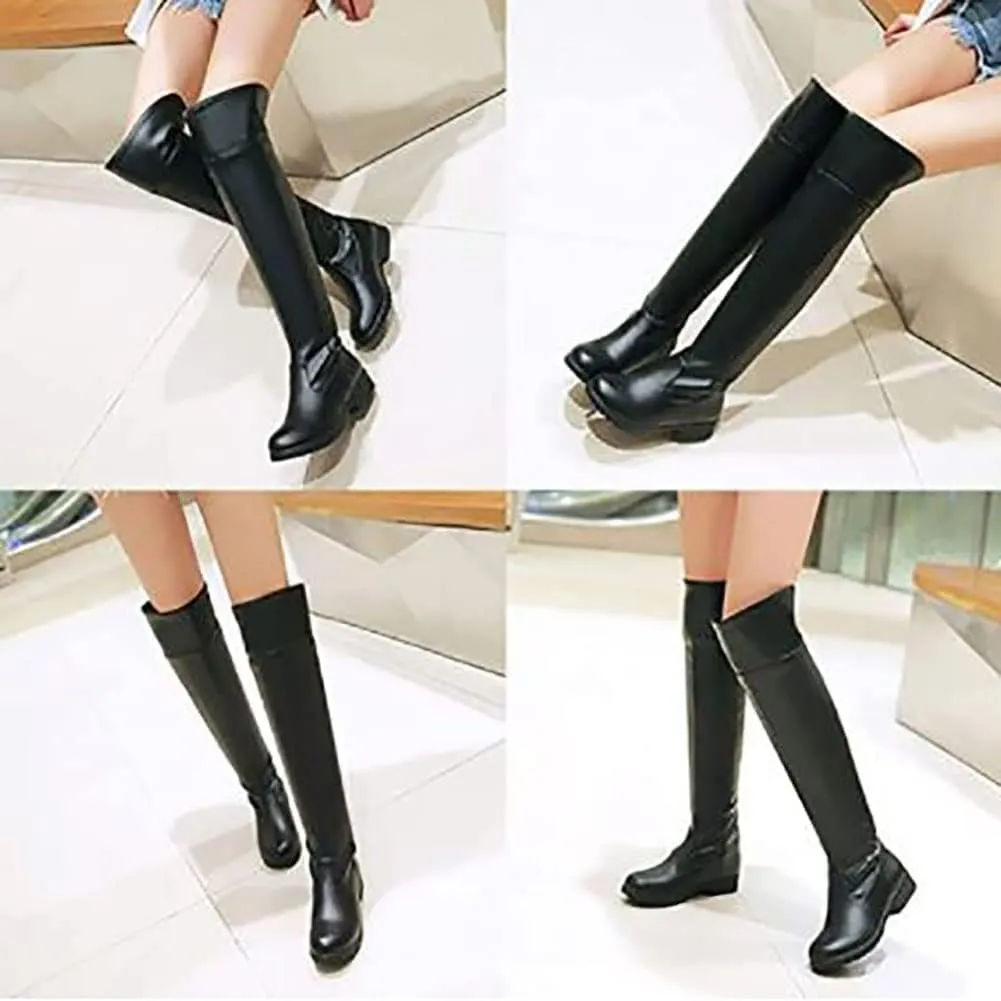 Han shan Cosplay Boots Shoes Unisex Knee High Riding Boots Leather Tall Boots